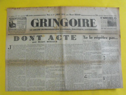 Journal Gringoire Du 16 Mars 1934. Carbuccia Béraud Prince Bony Herriot Caillaux Dreyfus Sarraut Daladier Frot Daudet - Andere & Zonder Classificatie