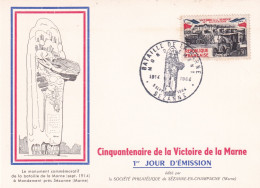 1er Jour, Cinquantenaire De La Victoire De La Marne - 1960-1969