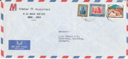 Jordan Air Mail Cover Sent To Denmark - Jordanien