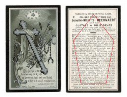 Jerome Maurits Beernaert Gustave & Julie Devos Roeselare 1922 Litho Silverprint ADFN Zilverdruk Doodsprentje Bidprentje - Todesanzeige