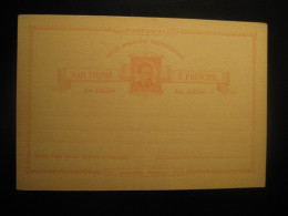 SAO TOME E PRINCIPE 20 Reis UPU Bilhete Postal Light Red Color Stationery Card Portuguese Colonies Portugal Guinea Area - St. Thomas & Prince