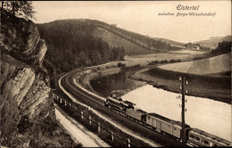 CPA Elstertal, Bahnstrecke Zwischen Berga Und Wünschendorf, Dampflokomotive - Trains