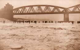 Carte-Photo - MAINZ (MAYENCE) - Hiver 1929 Personnes à Pied Sur Le RHIN Glacé (Pont Ch. De Fer) (légende Au Dos) - Mainz