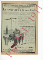 Publicité 1911 Machine à Tricoter Omnia Tricotage à La Machine - Publicités
