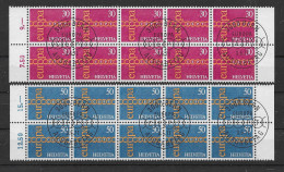 Schweiz 1971 Europa/Cept Mi.Nr. 947/48 Kpl. 10er Blocksatz Gestempelt - Used Stamps
