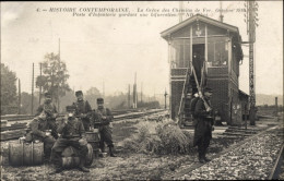 CPA Zeitgeschichte, Der Eisenbahnstreik 1910, Infanterieposten - Altri & Non Classificati