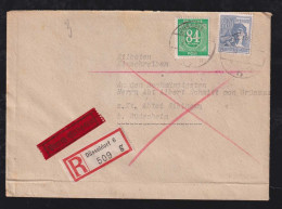 All. Besetzung 1947 EXPRESS EInschreiben Brief 164Pf DÜSSELDORF X RÜDESHEIM - Covers & Documents