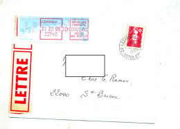 Lettre Cachet Lézardrieux  Sur Briat + Vignette Bureau - Manual Postmarks