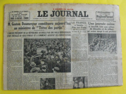 Journal Le Journal Du 9 Février 1934. Doumergue Poulbot Sabatier - Sonstige & Ohne Zuordnung