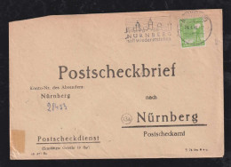 All. Besetzung 1948 10Pf EF Postscheckbrief NÜRNBERG - Briefe U. Dokumente