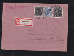 All. Besetzung 1948 Einschreiben Brief 80Pf + 2x2Pf REMSCHEID X DÖRNTEN über GOSLAR - Storia Postale