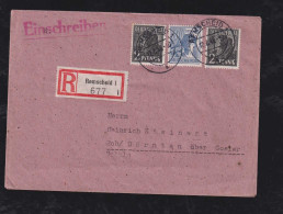 All. Besetzung 1948 Einschreiben Brief 80Pf + 2x2Pf REMSCHEID X DÖRNTEN über GOSLAR - Lettres & Documents