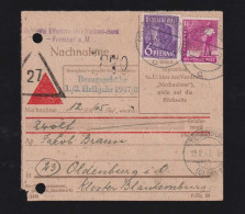 All. Besetzung 1948 Nachnahme Drucksache 46Pf FRANKFURT X OLDENBURG - Storia Postale