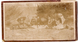 Grande Photo CDV D'une Famille élégante Mangeant Sur L'herbe A Arbois En 1893 - Old (before 1900)