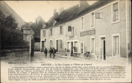 CPA Druyes-Yonne, Rue Coignet Und Hôtel Du Léopard - Autres & Non Classés