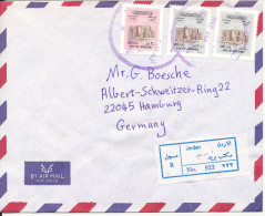 Jordan Registered Air Mail Cover Sent To Germany - Jordanië