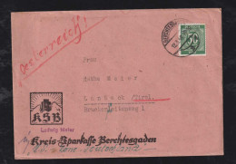 All. Besetzung 1948 50Pf EF Brief BERCHTESGADEN X LANDECK TIROL Österreich Sparkasse Werbung - Lettres & Documents