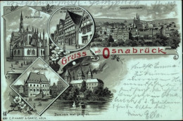 Clair De Lune Lithographie Osnabrück Niedersachsen, Marienkirche, Rathaus, Dom, Bierstraße, Altdeutsches Haus - Sonstige & Ohne Zuordnung
