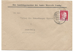 Brief Vom Amtsbürgermeister Mersch Nach Luxemburg - 1940-1944 German Occupation