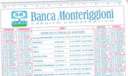 Calendarietto - Banca Monteriggioni - Anno 2001 - Klein Formaat: 2001-...