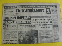 Journal L'Intransigeant Du 8 Octobre 1947. Maurice Chevalier Groc Galtier-boissière Inde Pakistan - Otros & Sin Clasificación