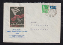 BRD Bund 1950 10 Pf Orts Brief Vignette Handwerksausstellung REGENSBURG - Cartas & Documentos