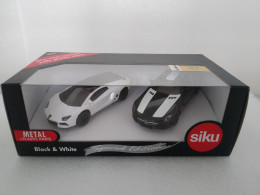 Siku Lamborghini LP400 Mercedes SLS AMG Echelle 1/55 En Boite Carton Spécial Edition Black And White - Other & Unclassified