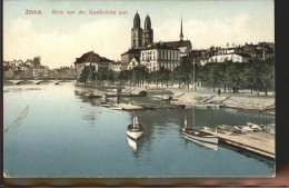 11294562 Zuerich Blick Von Quaibruecke Boote Stege Zuerich - Otros & Sin Clasificación