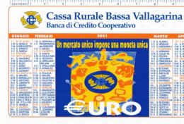 Calendarietto - Cassa Rurale Bassa Vallagarina - Bancadi Cretito Cooperativo - Anno 2001 - Tamaño Pequeño : 2001-...