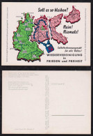 BRD Bund Ca 1960 Propaganda Karte Deutsche Widervereinigung Deutsche Einheit E.V. - Storia Postale