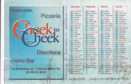 Calendarietto - Cheek To Cheek - Discoteca - C.mare Di Stobia - Anno 2001 - Formato Piccolo : 2001-...