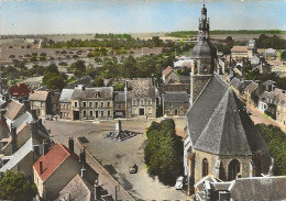 CPSM La Ville Aux Clercs L'église Et La Place - Autres & Non Classés