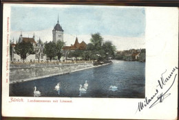 11294476 Zuerich Landesmuseum Limmat Schwaene Zuerich - Sonstige & Ohne Zuordnung