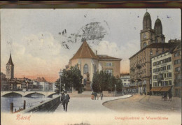 11294472 Zuerich Zwinglidenkmal Wasserkirche Zuerich - Otros & Sin Clasificación