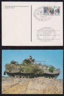 BRD Bund 1980 Postkarte Mit Schützen Panzer Marder Und Stempel Leopard 2 Kulmbach - Covers & Documents