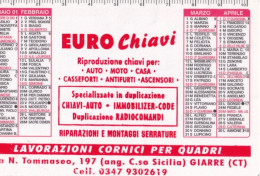 Calendarietto - Euro Chiavi - Giarre - Catania - Anno 2001 - Tamaño Pequeño : 2001-...