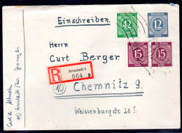 42 Pfg. Ziffer U.a. Auf Einschreib-Bedarfsbrief - Other & Unclassified