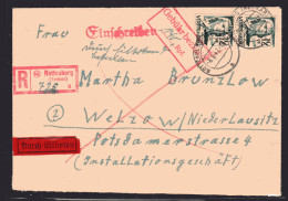 Fr.-Zone, Würtemberg, R-Eilbote-Brief Mit 2x Mi.-Nr. 4 + Gebühr Bezahlt. - Otros & Sin Clasificación