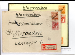 Berlin Mischfrankatur Schwarz/rot Auf Einschreibbrief, Befund Schlegel - Lettres & Documents