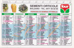 Calendarietto - Four - Sementi Orticole - Bolzano - Anno 2001 - Formato Piccolo : 2001-...