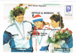 DDR-Sportlerinnen Auf Olympia-Marken Von Antigua&Barbuda - Plaatfouten En Curiosa