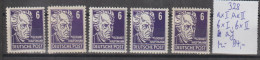 DDR Köpfe II Spezial: 6 Pfg. In 5 Farb-/WZ-Varianten, **, BPP-geprüft - Plaatfouten En Curiosa