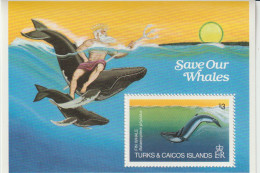 Turks&Caicos "Rettet Die Wale" Block - Whales