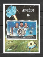 Ajman 1971 Space  - APOLLO 15 - Future Program  IMPERFORATE MS MNH - Asia