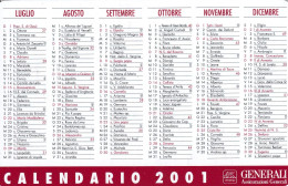 Calendarietto - Generali - Assicurazioni - Anno 2001 - Tamaño Pequeño : 2001-...