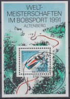 Deutschland Block 23 -  Weltmeisterschaften Im Bobsport - Altenberg 1991 - Sonderstempel - 1991-2000