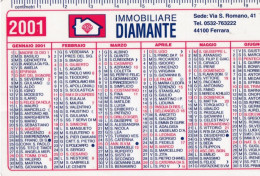 Calendarietto - Immobiliare Diamante - Ferrara - Anno 2001 - Petit Format : 2001-...