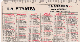 Calendarietto - La Stampa - Anno 2001 - Formato Piccolo : 2001-...