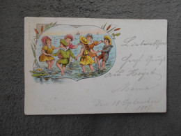 Cpa Enfants à La Mer 1897 - Scènes & Paysages