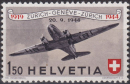 1944 Flugpost Schweiz ** Zum:CH F40, Mi:CH 438,Yt:CH.PA39, 25 Jahre Schweizer Luftpost - Unused Stamps